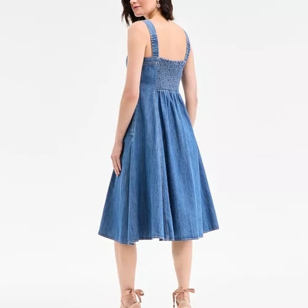 On 34th Women's Denim Sweetheart-Neck Midi Dress Size XL NWT MSRP $79.50 - Picture 3 of 12